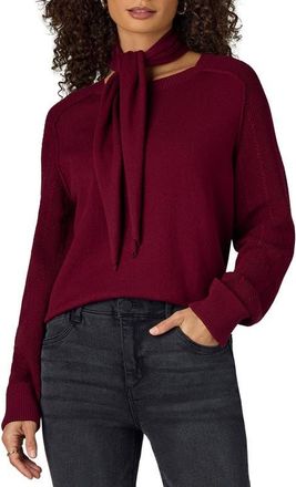 Wit & Wisdom Tie Neck Sweater in Zinfandel at Nordstrom, Size X-Large
