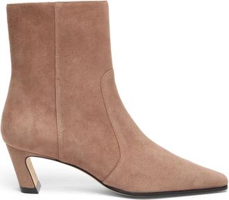 Stuart Weitzman Stassi ZIP Bootie 50 - Dames - Laarzen met Hak - Beige - 41 EU - Schoenen