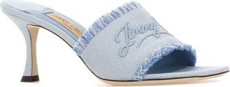 Jimmy Choo London Womens Alexia 70 Mule Blue Fabric Sandal