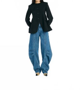Rotate Cargo Pants In Medium Blue Denim