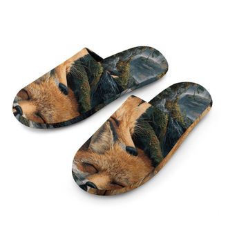 Generic Foxes Resting In Mountains Mens House Slippers Slip Indoor Slipper On Shoes Warm Outdoor