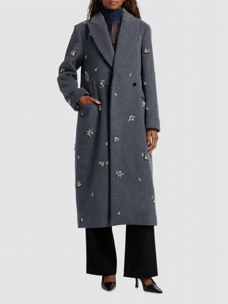 SIMKHAI Gianni Embellished Coat In Gray