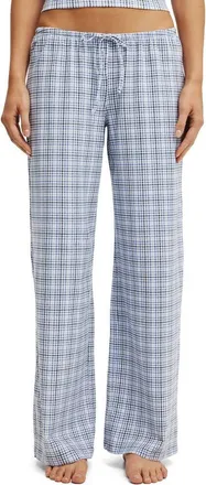 Cotton On Womens Dreamy Soft Wide Leg Pant in Isla Micro Check Daydream at Nordstrom, Size Xx-Small