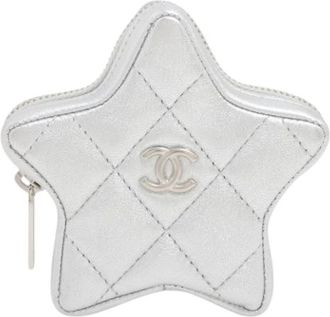 Chanel Pre-owned Wallets, female, Gray, Size: ONE SIZE Pre-owned Leather Wallet