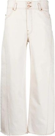 Ulla Johnson Witte Straight Jeans Thea Stijl - Dames - Loose Fit Jeans - Wit - W28 - Katoen - Jeans