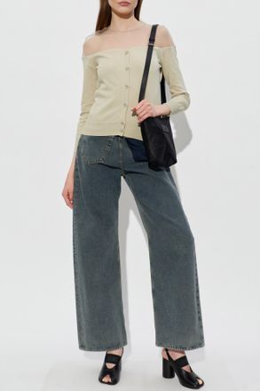 Maison Margiela Top With A Transparent Top, Womens, Beige