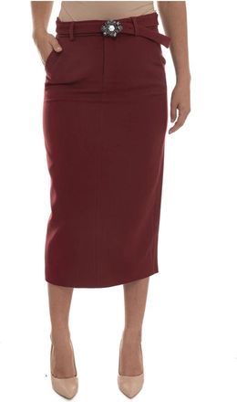Liu Jo Midi-rok - Dames - Midirokken - Rood - L - Polyester - Rokken