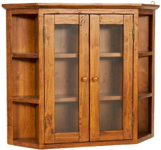 Biscottini International Vetrina Vetrinetta Bacheca Piattaia Espositore In Legno Noce Shabby A Muro Parete Appendere Vintage L86xpr21xh75cm Made In Italy