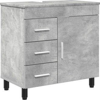 vidaXL Unidad De Tocador De Ba&ntilde;o Gris Hormig&oacute;n 60 X 35 X 60 Cm Vidaxl