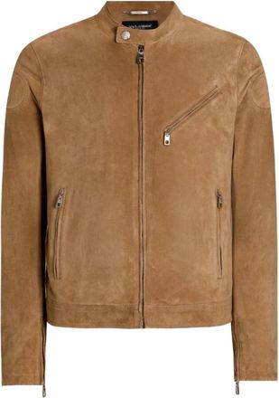 Dolce & Gabbana Cazadora Ante Det Plateados - Heren - Leren en Su&egrave;de Jassen - Bruin - XL - Leer - Jassen