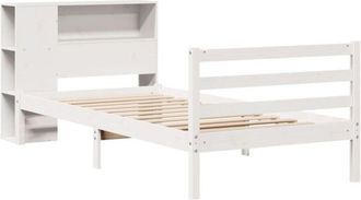 vidaXL Bookcase Bed without Mattress White 90x190 cm Single Solid Wood Pine Vidaxl