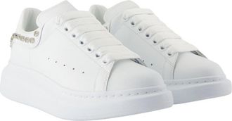 Alexander McQueen Womens Oversized Sneakers - Alexander Mcqueen Leather White Calfskin Shoes