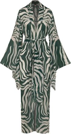 Johanna Ortiz Amazon tuniek met zebraprint - Groen
