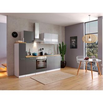 Respekta Cucina Blocco Cucina Blocco Cucina Cucina componibile Bianco Grigio Malia 240 cm Respecta