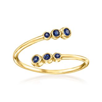Canaria Canaria Sapphire Bypass Ring in 10kt Yellow Gold