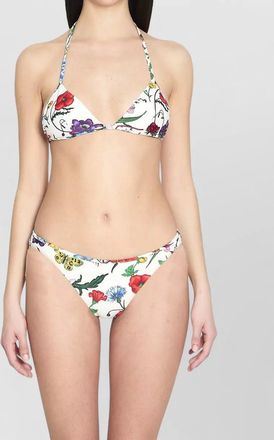 Gucci flora print jersey triangle bikini set