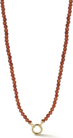 Ember Fine Jewelry 14K Gold Beaded Clasp Necklace in Gold/red at Nordstrom Rack