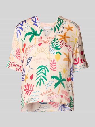 Rich & Royal Blusenshirt mit V-Ausschnitt in Offwhite, Gr&ouml;&szlig;e 36