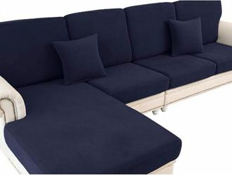 OEM Funda El&aacute;stica Para Coj&iacute;n De Sof&aacute;, Para Asientos O Respaldos - Azul Marino, Compatible Con La Mayor&iacute;a De Sof&aacute;s Y Sillones
