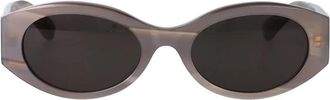 Balenciaga Nano Round AF Zonnebril - Dames - Zonnebrillen - Grijs - 53 MM - Nylon - Accessoires