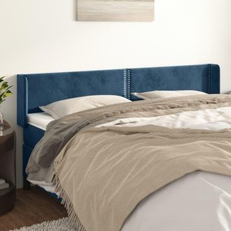 vidaXL Cabecero De Terciopelo Azul Oscuro 203x16x78/88 Cm Vidaxl