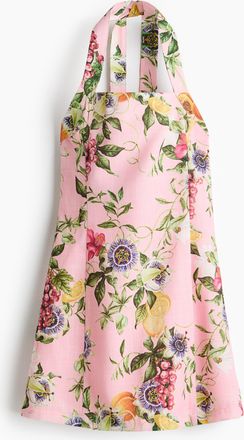 H&M Minikleid mit Neckholder - Hellrosa/Gemustert