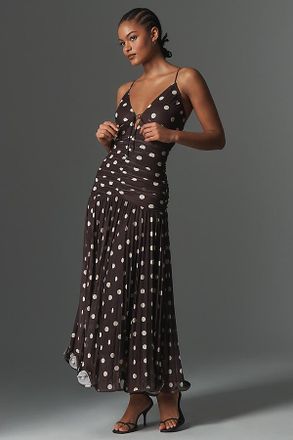 En Saison Lainey Ruched Drop-Waist Midi Dress