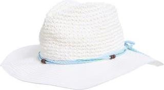 Vince Camuto Crochet Straw Bucket Hat in White at Nordstrom Rack