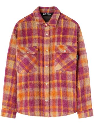 Palm Angels Maroon Regular Plaid Shirt