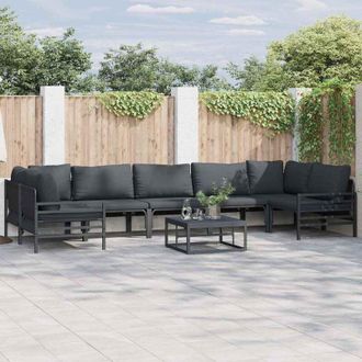 vidaXL Conjunto De Sof&aacute; De Jard&iacute;n 8 Pcs Antracita Acero Vidaxl