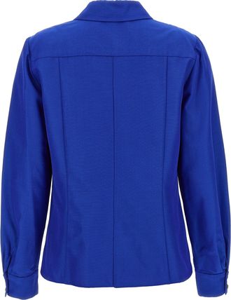 Carolina Herrera Womens Blue Cotton Blouse