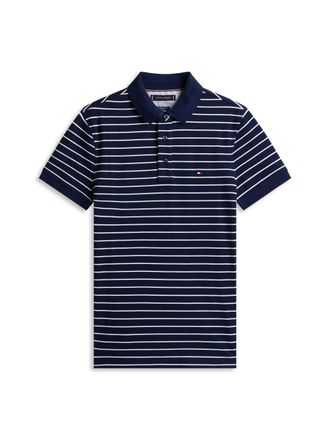 Tommy Hilfiger Poloshirt TOMMY HILFIGER 1985 SLIM POLO, Herren, Gr. XL, carbon navy, ivory petal, Piqu&eacute;, Obermaterial: 96% Baumwolle, 4% Elasthan, Shirts Poloshirt, 