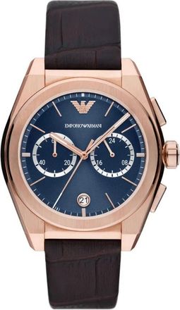 Emporio Armani Ar 11563 Horloge - Heren - Horloges - Roze - ONE Size - Leer - Accessoires