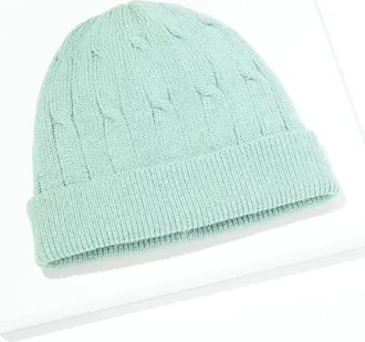 Talbots Metallic Soft Cable Knit Beanie - Sea Spray Green Metallic - 001 Talbots