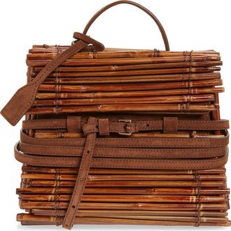 Moschino Tie Me Bamboo Top Handle Bag in 30A One Color at Nordstrom