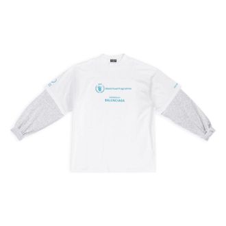 Balenciaga x WFP Double Sleeves T-Shirt White 698089TMVL29086