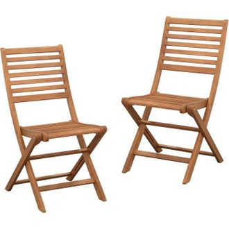 OEM Lote De 2 Sillas De Jard&iacute;n Plegables - Eden - Madera De Eucalipto Fsc - 57,5 X 46,5 X H90 Cm