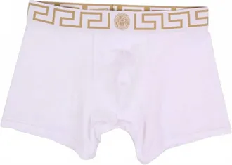 Versace Mens Iconic Long Trunk In White/gold