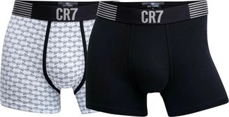 CR7 Cristiano Ronaldo Fashion 2-Pack Trunk Boxer Briefs Underwear in Black