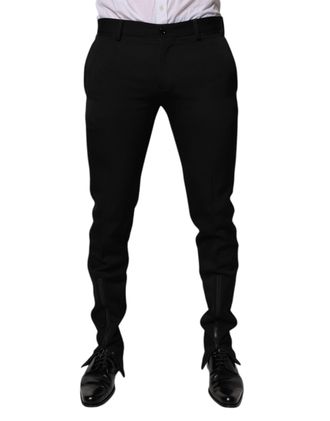 Dolce & Gabbana Virgin Wool Formal Trousers - Black