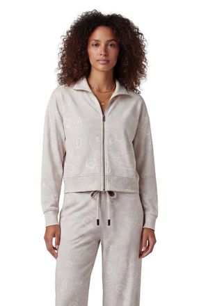 Lords of Harlech Paisley Explosion Womens Cropped Zip Jacket in Paisley Explosion Ivory at Nordstrom, Size Xx-Large