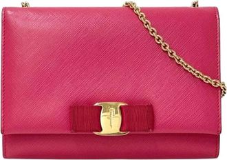 Ferragamo Pre-owned Pochette Schoudertas - Dames - Pre-owned - Roze - Maat: ONE Size Leer