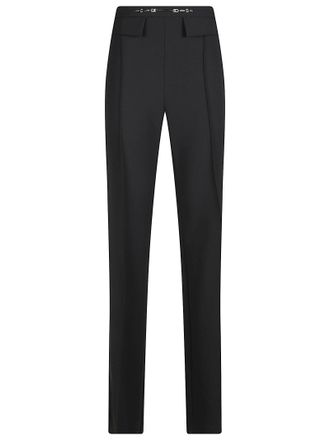 Elisabetta Franchi High-Waisted Straight-Leg Tailored Pants with Minimalist Finish