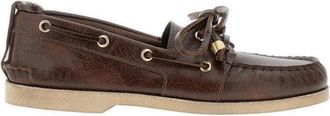 Golden Goose Leather Boat Loafer With Moccasin Toe