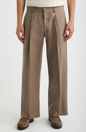 Nn.07 Kay 1454 Pleated Tapered Pants in Clay Mirage at Nordstrom, Size 32 X 32