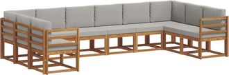 vidaXL Conjunto De Sof&aacute;s De Exterior 10 Uds. Gris Natural Y Claro Vidaxl