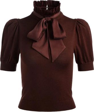 Alice & Olivia Chase Sweater - Dames - Coltruien - Bruin - M - Wol - Truien & Vesten