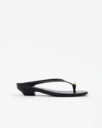 Mi-Mai Juno Jewel Detail Flat Sandals in Black at Nordstrom, Size 10