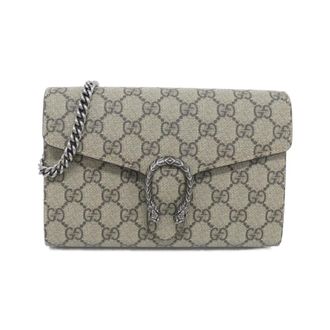 Gucci Beige Gg Supreme Chain/Shoulder Wallet (Pre-Owned)