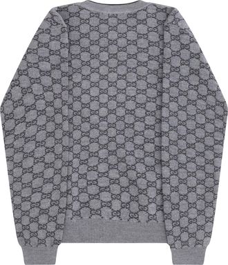 Gucci Wool Sweater For Girl Medium Grey-Dk Grey Ovis Aries Grey/dk